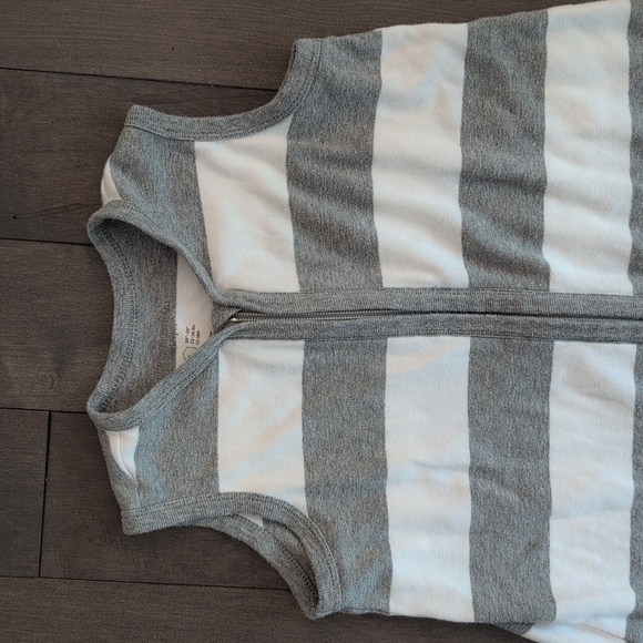 Burt's Bees L Gray Striped Sleep Sack 0.5 TOG - Picture 4 of 6